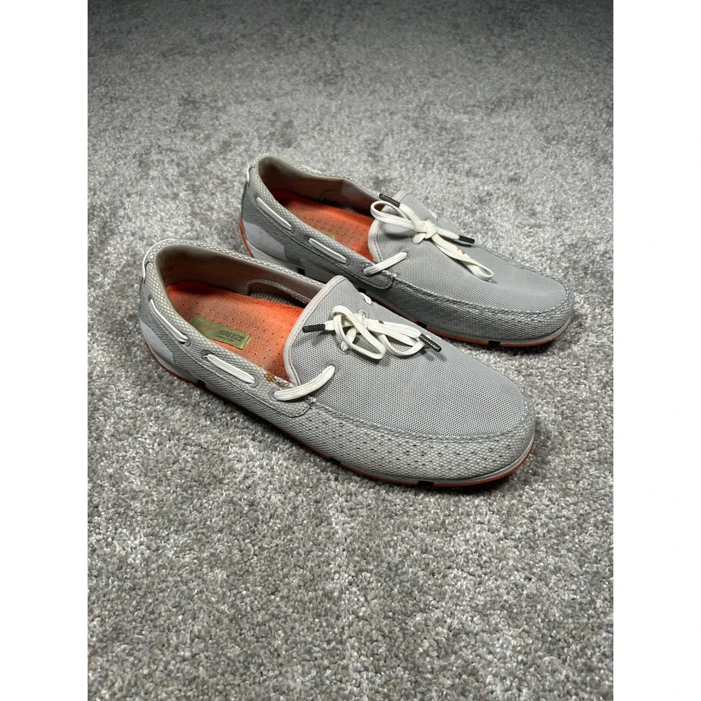 Swims Breeze Wave Boat Shoes‎ Mens 9 Grey Orange Mesh Loafers 21270-454A